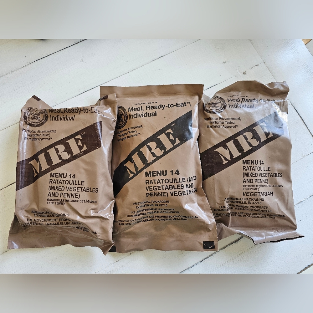 MRE Meal: Ratatouille (Mixed Vegetables and Penne) Vegetarian ×3